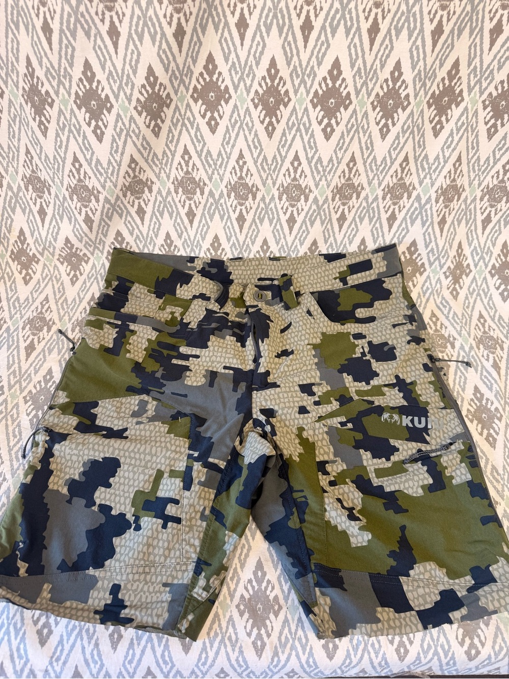KUIU Camo Utility Shorts in Olive, Black, Tan
